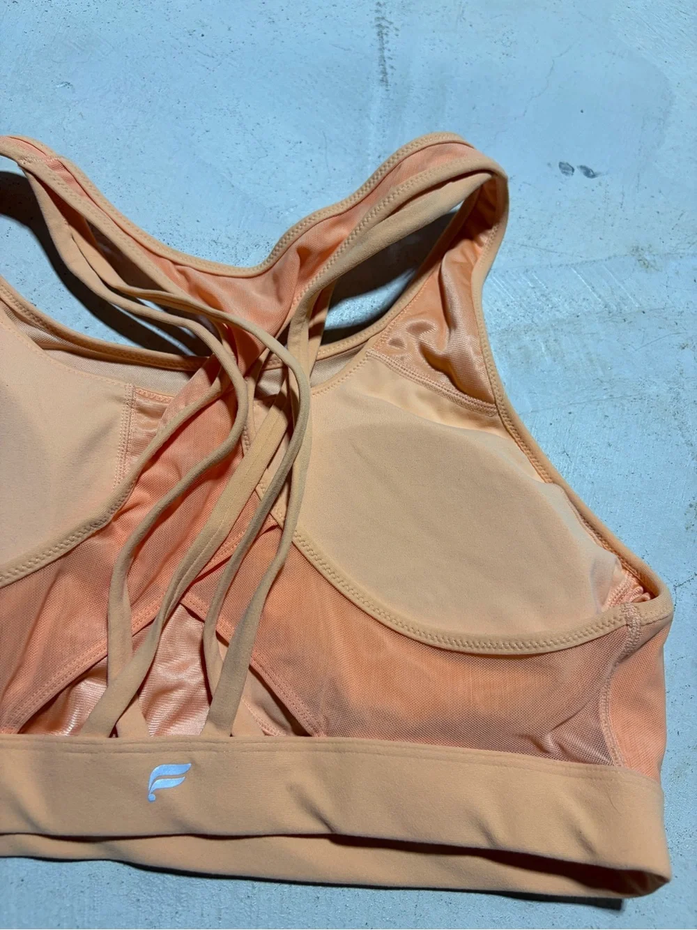Fabletics orange peach athletic Sports Bra XL